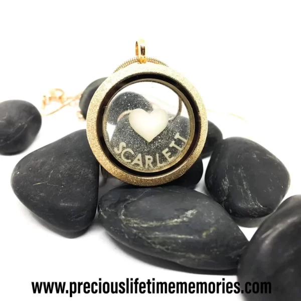 Breastmilk Heart And Mini Initial Glass Locket