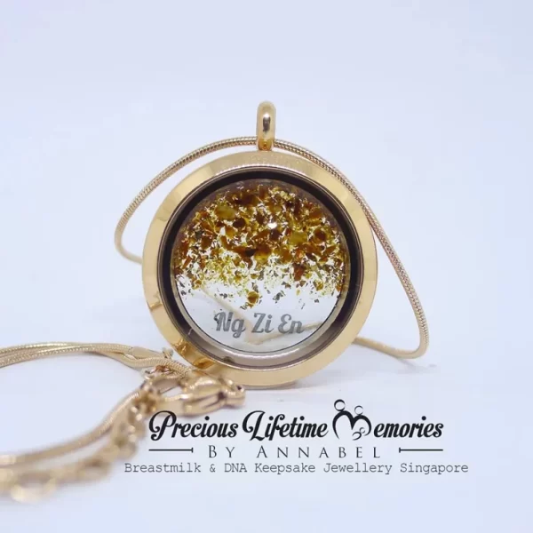 Umbilical Cord Dust Glass Locket