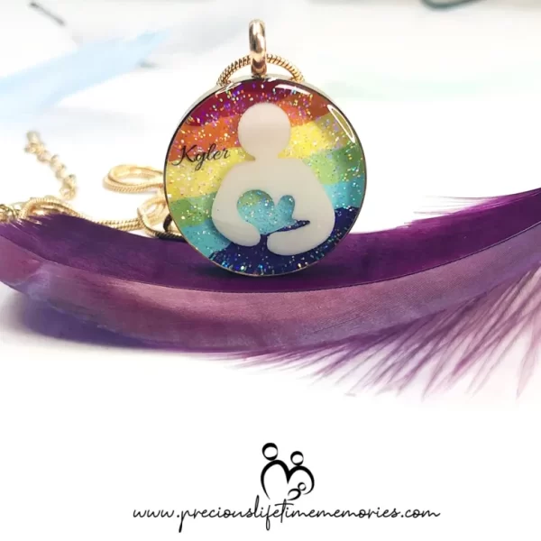 Rainbow Breastfeeding Symbol Necklace Pendant (25mm)