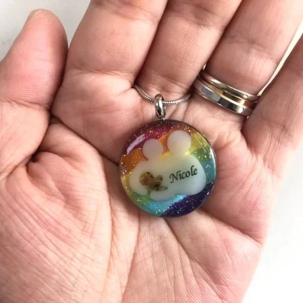 Rainbow Parent Breastfeeding Symbol Necklace Pendant (25mm)