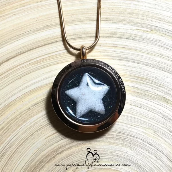 Memorial Ash Mighty Star Glass Locket