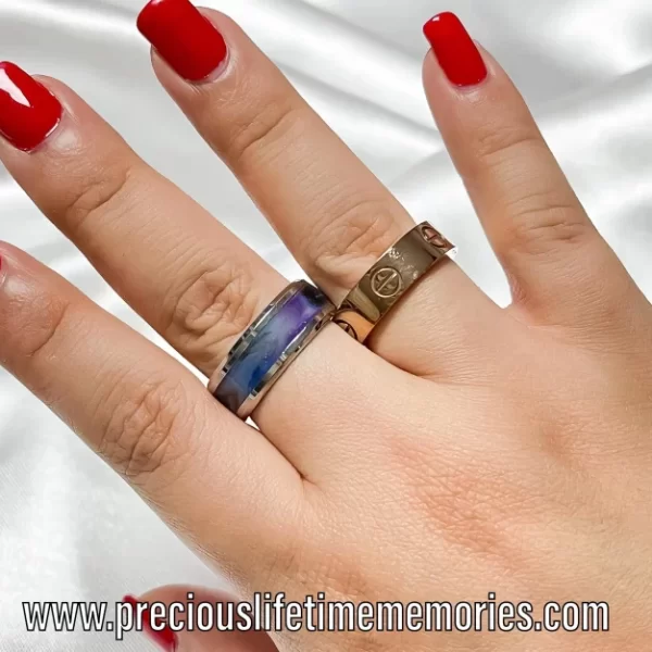 Breastmilk Pastel Black Galaxy Stainless Steel Ring