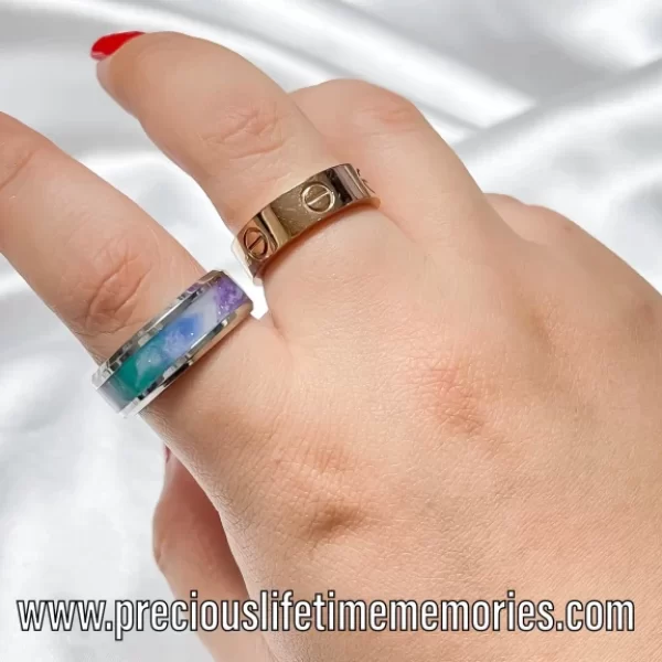 Breastmilk Pastel Galaxy Mint Green Stainless Steel Ring