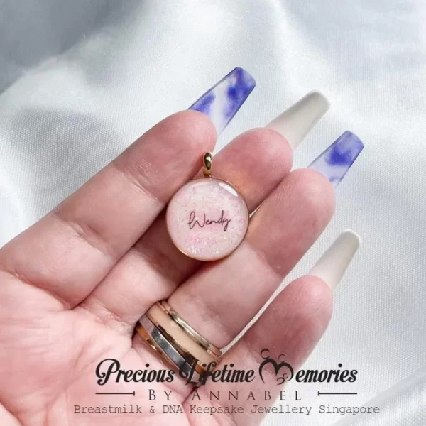 Thin Calligraphy Font Breastmilk Pendant (16mm)