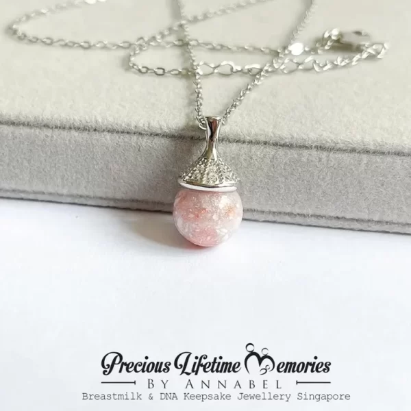 Cremation Ashes Shimmery Foil With Cubic Zirconia Pendant (S925)