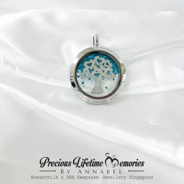 Cremation Ash Tree Of Love FG Glitter Glass Locket