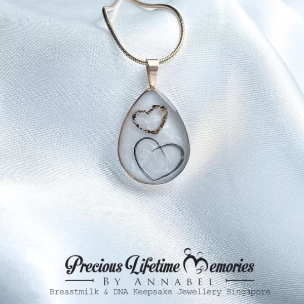 Triple Inclusion Double Heart Waterdrop Pendant